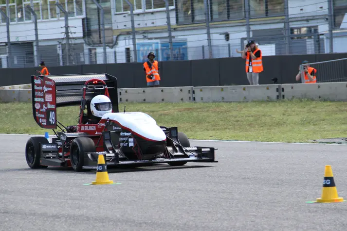 Formula Student race car from FAU Erlangen-Nuremberg equipped with Nanotec motion control technology