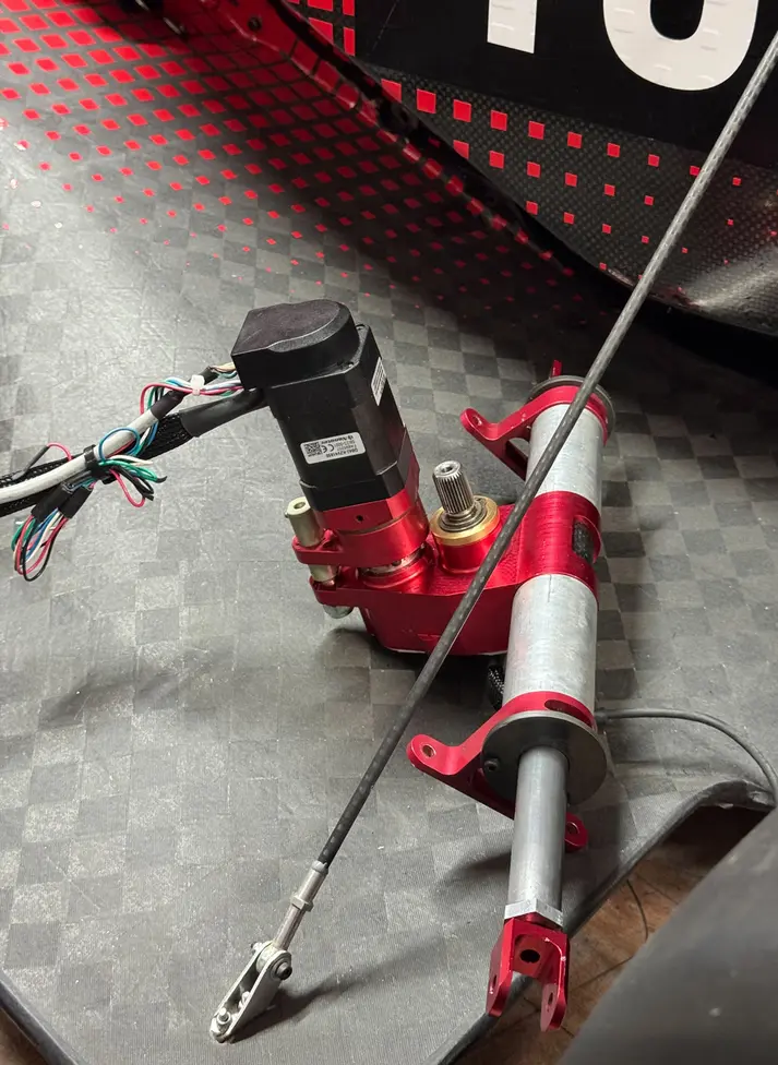 Compact steering drive unit with Nanotec DB42 motor and NME2 encoder for autonomous race car
