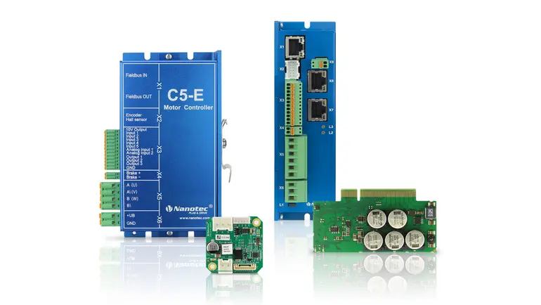Nanotec controllers / drives for stepper & brushless dc motors: Precise position, speed and torque control. &rarr; Choose the optimal match for your application now! 