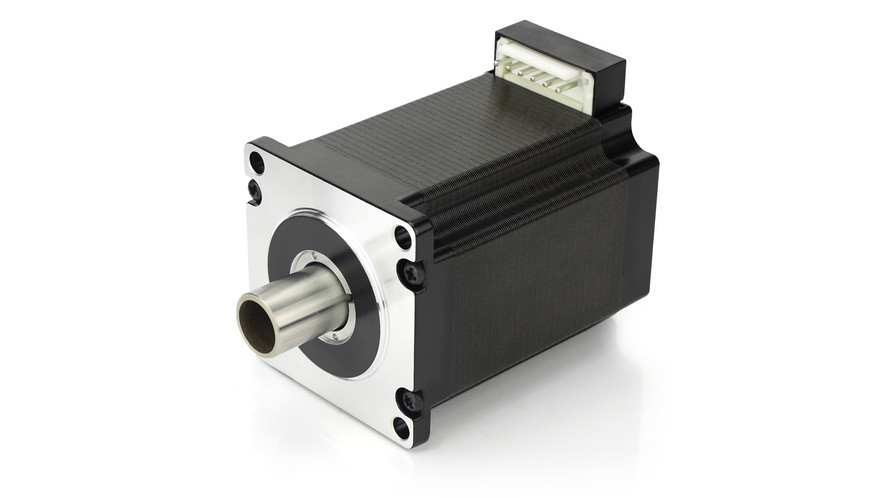 High torque! NEMA 23 hollow-shaft stepper motor with second shaft end and many options: Matching encoder and controller /drive. See also custom solutions.