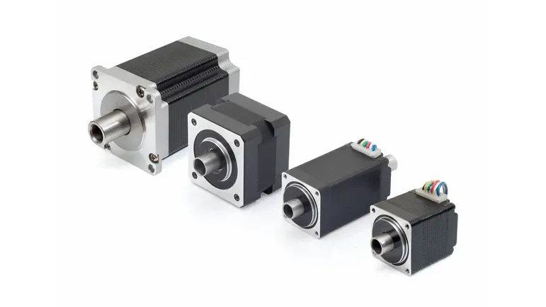 Motors with hollow shaft and high torque. Stepper motors NEMA 8-23. Also with second shaft end. Encoder and motor controller /drive options